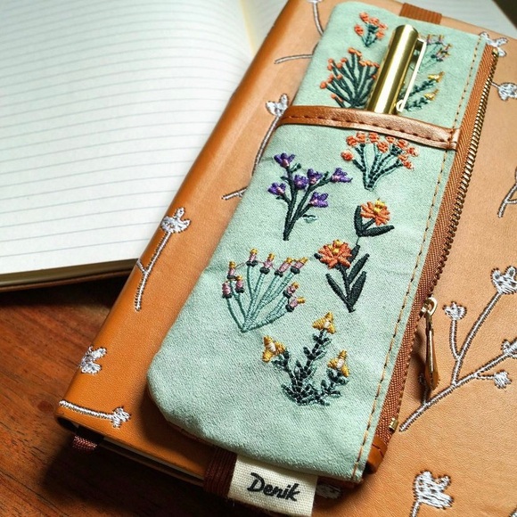 Denik Floral Embroidered Notebook Pouch / Pencil Case - Picture 2 of 2